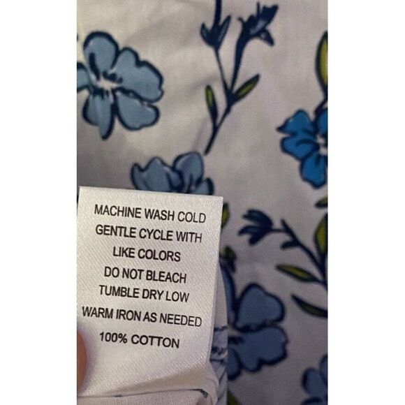 Reverse Threads Shirt Size Medium Blue White Floral Short Sleeve Button Mens - Picture 7 of 10